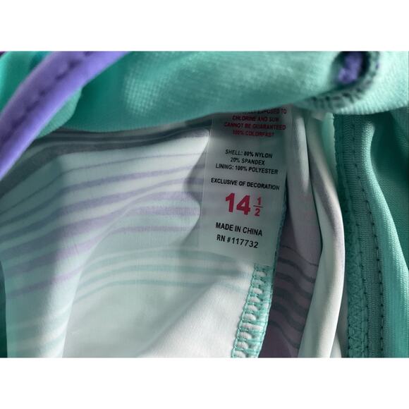 ZeroXposur Girls Sunrise Tankini Top in Pansy Size 14 Plus Multicolor Striped - Picture 7 of 7